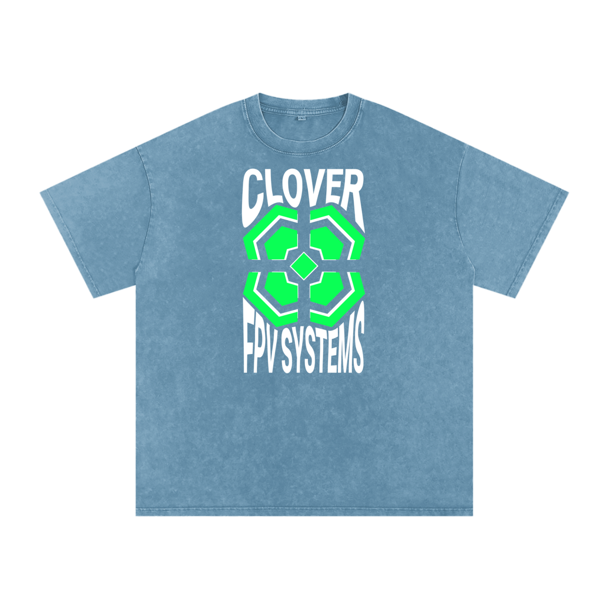Wavy CFPVS Logo - Snow Washed Oversized Cotton T-Shirt