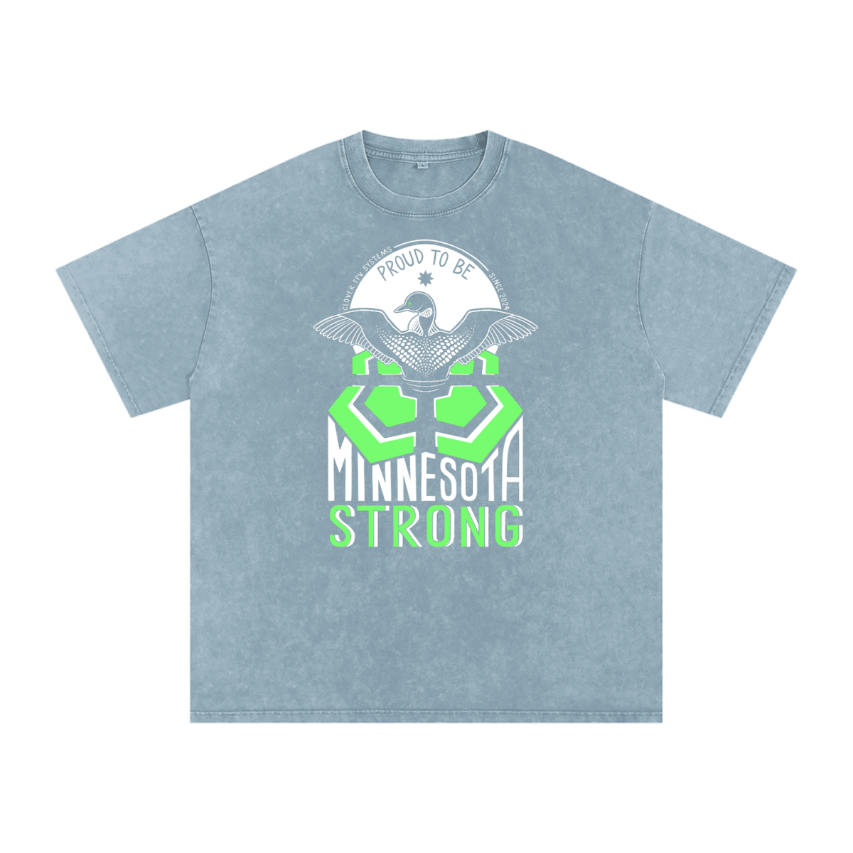 Minnesota Strong by BexDrawsBooks - Snow Washed Oversized Cotton T-Shirt