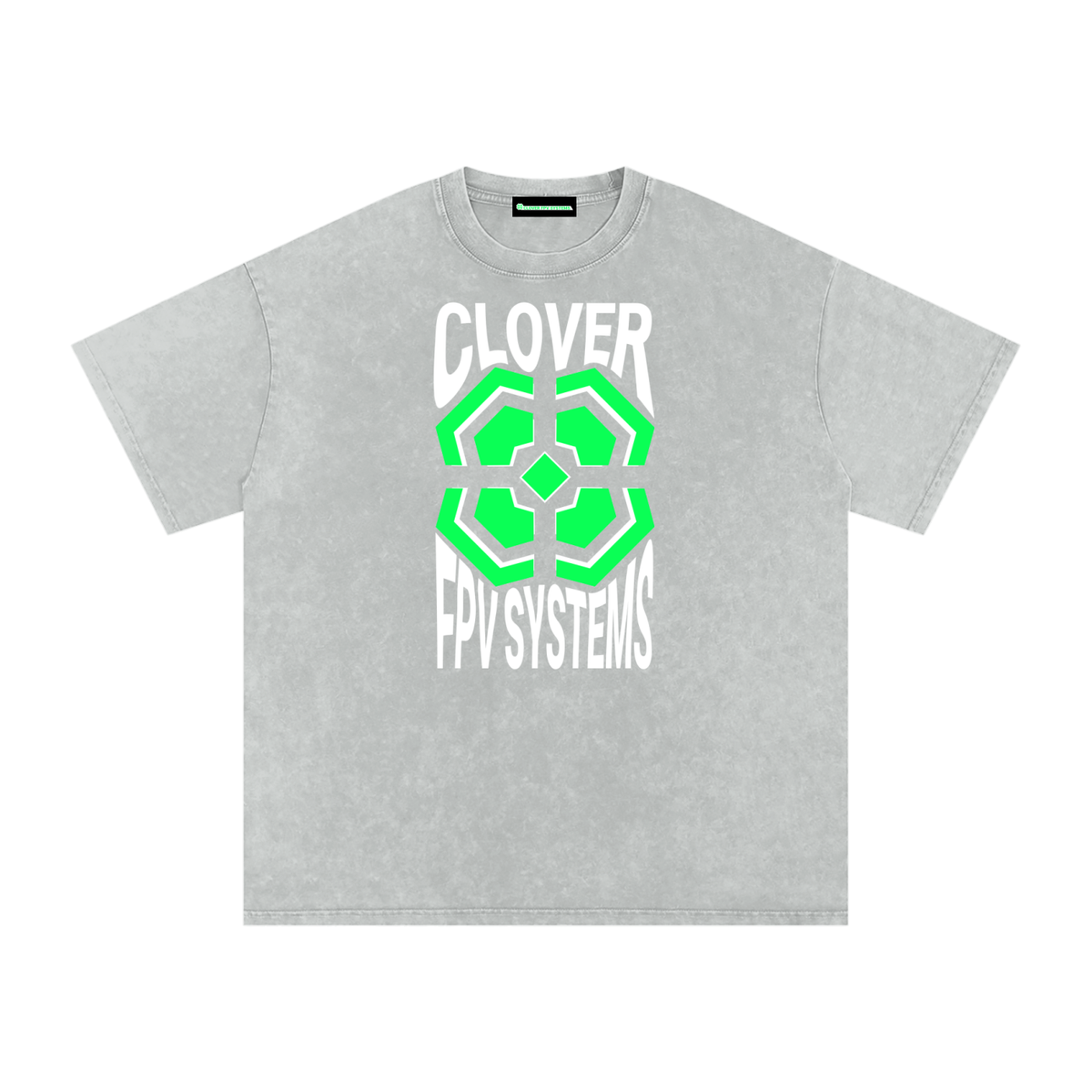 Wavy CFPVS Logo - Snow Washed Oversized Cotton T-Shirt