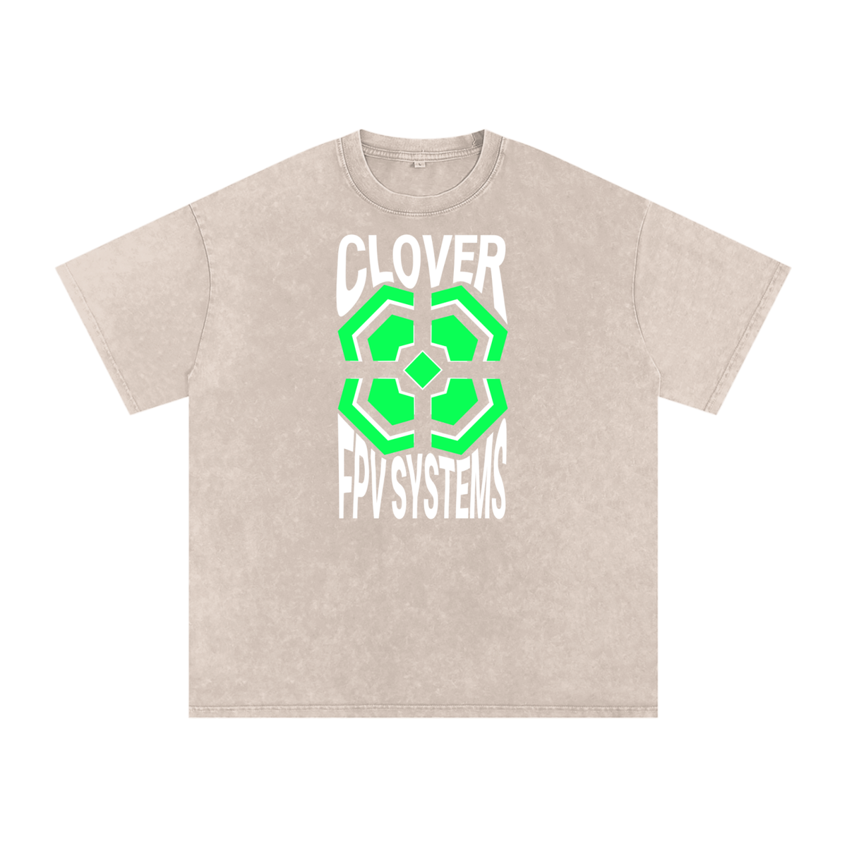 Wavy CFPVS Logo - Snow Washed Oversized Cotton T-Shirt
