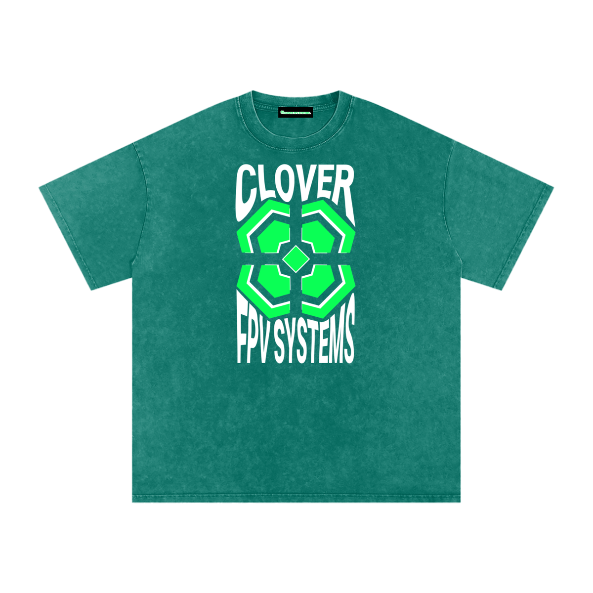 Wavy CFPVS Logo - Snow Washed Oversized Cotton T-Shirt