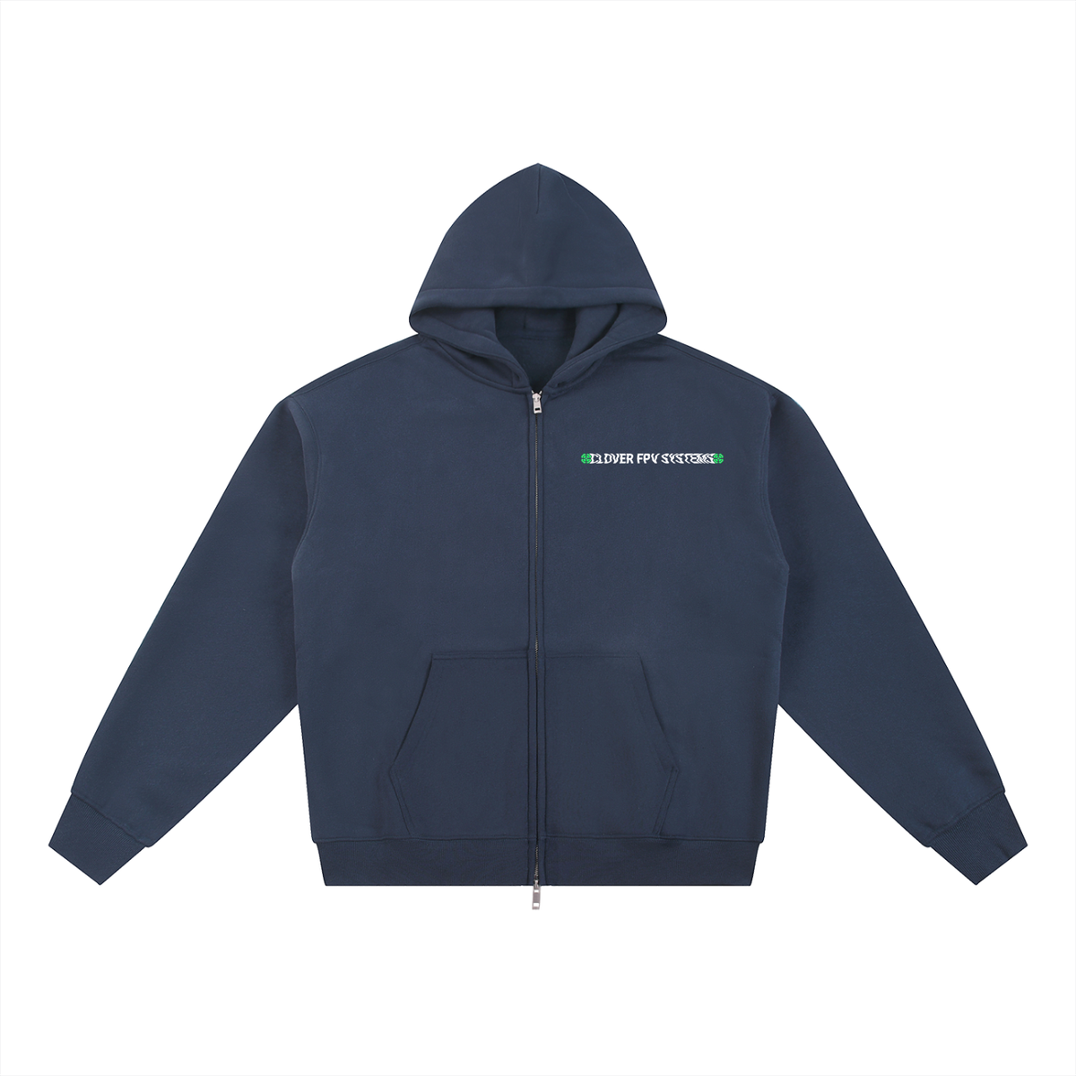 Wavy CFPVS Logo - Essential Fleece Zip-Through Hoodie
