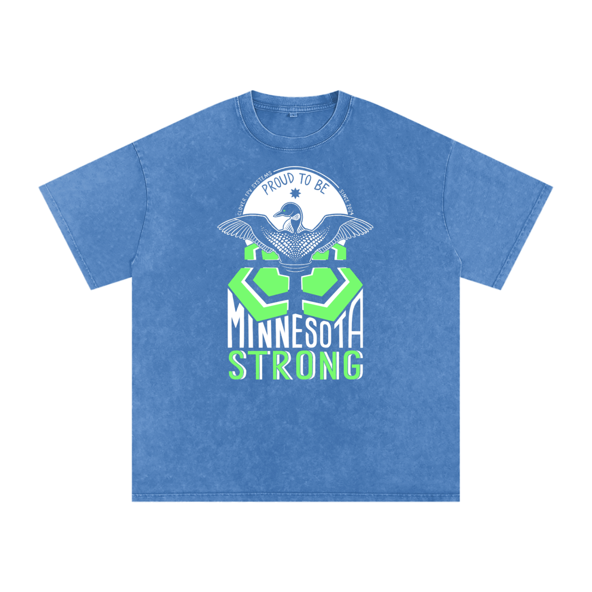 Minnesota Strong by BexDrawsBooks - Snow Washed Oversized Cotton T-Shirt