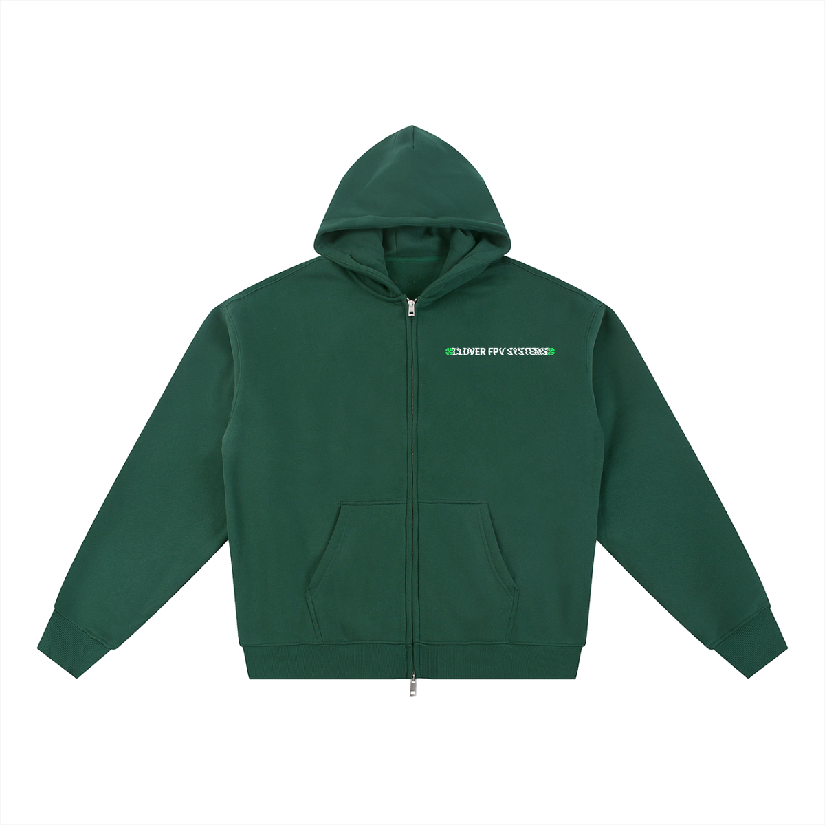 Wavy CFPVS Logo - Essential Fleece Zip-Through Hoodie