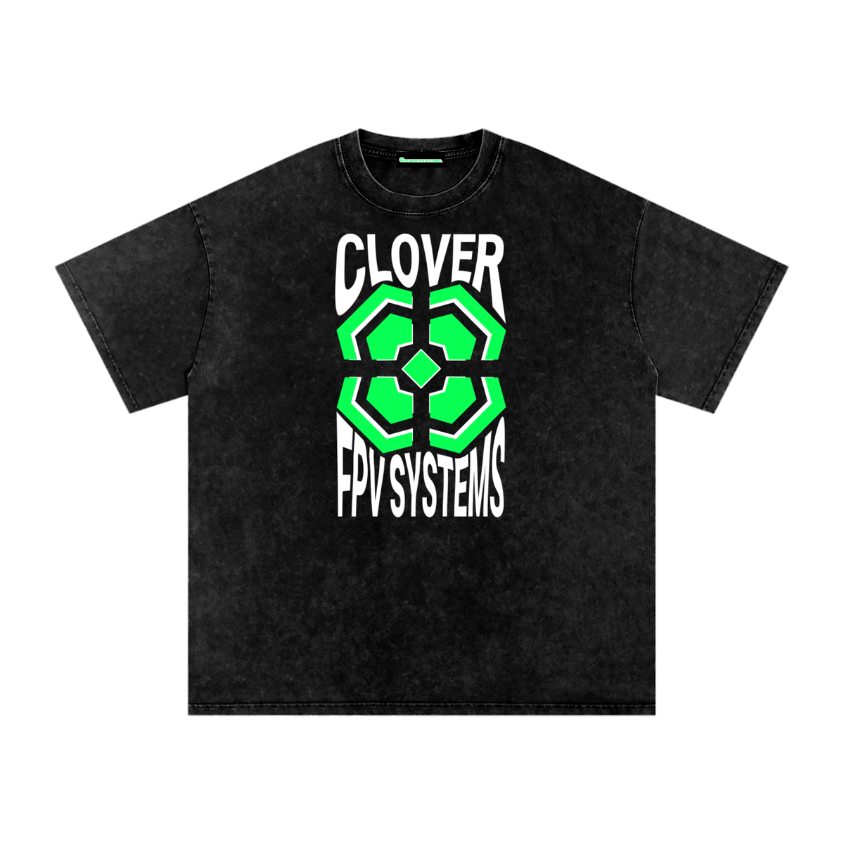 Wavy CFPVS Logo - Snow Washed Oversized Cotton T-Shirt