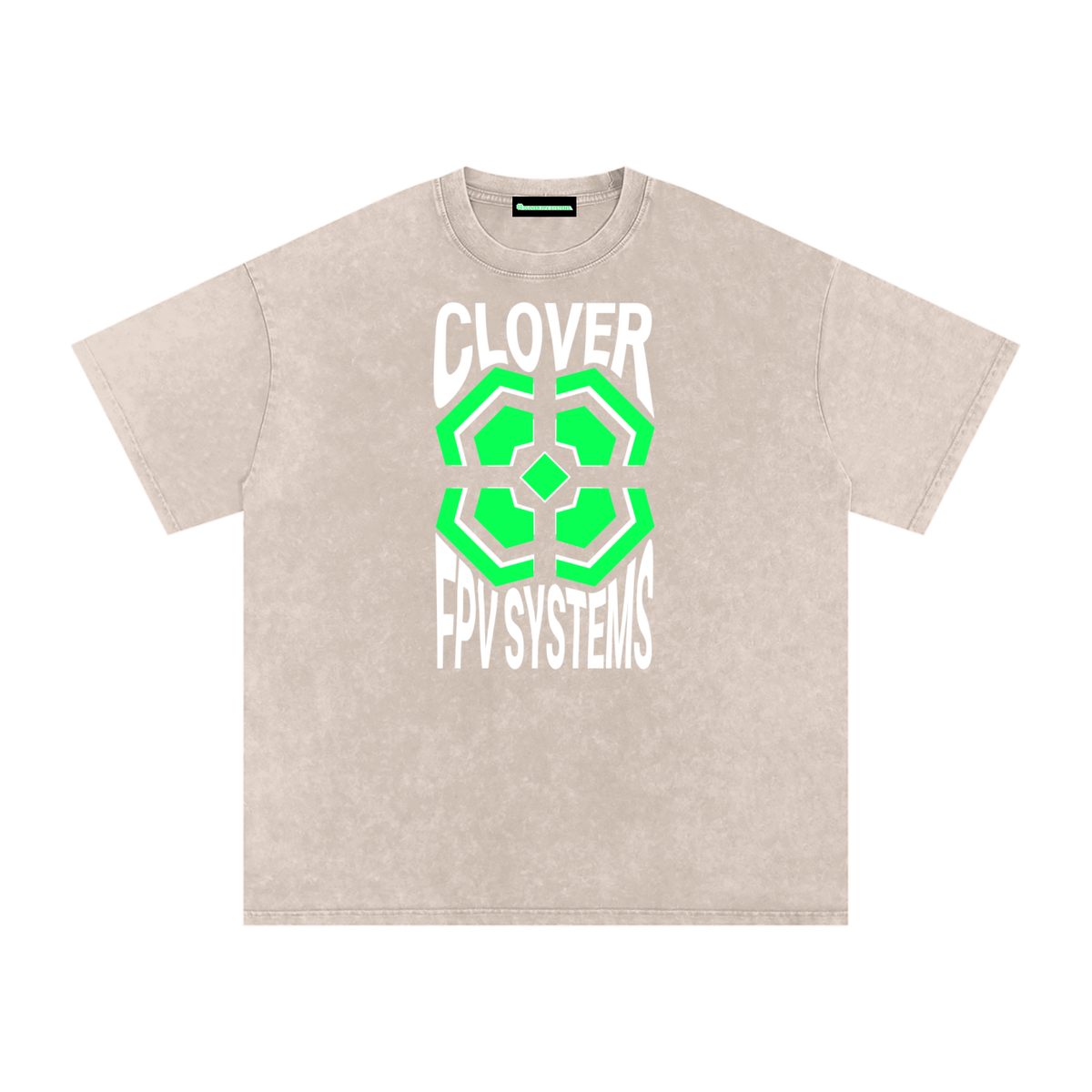 Wavy CFPVS Logo - Snow Washed Oversized Cotton T-Shirt