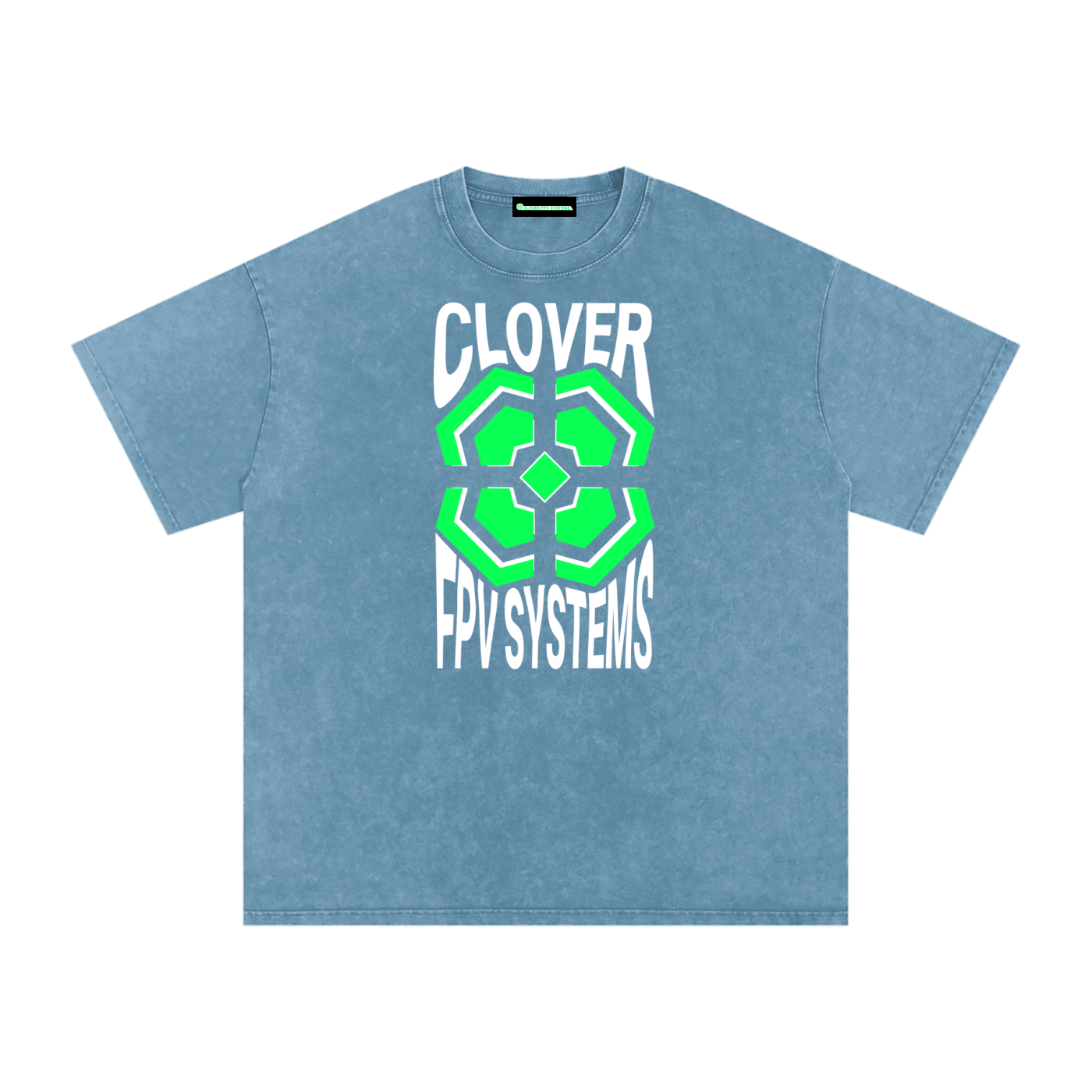 Wavy CFPVS Logo - Snow Washed Oversized Cotton T-Shirt