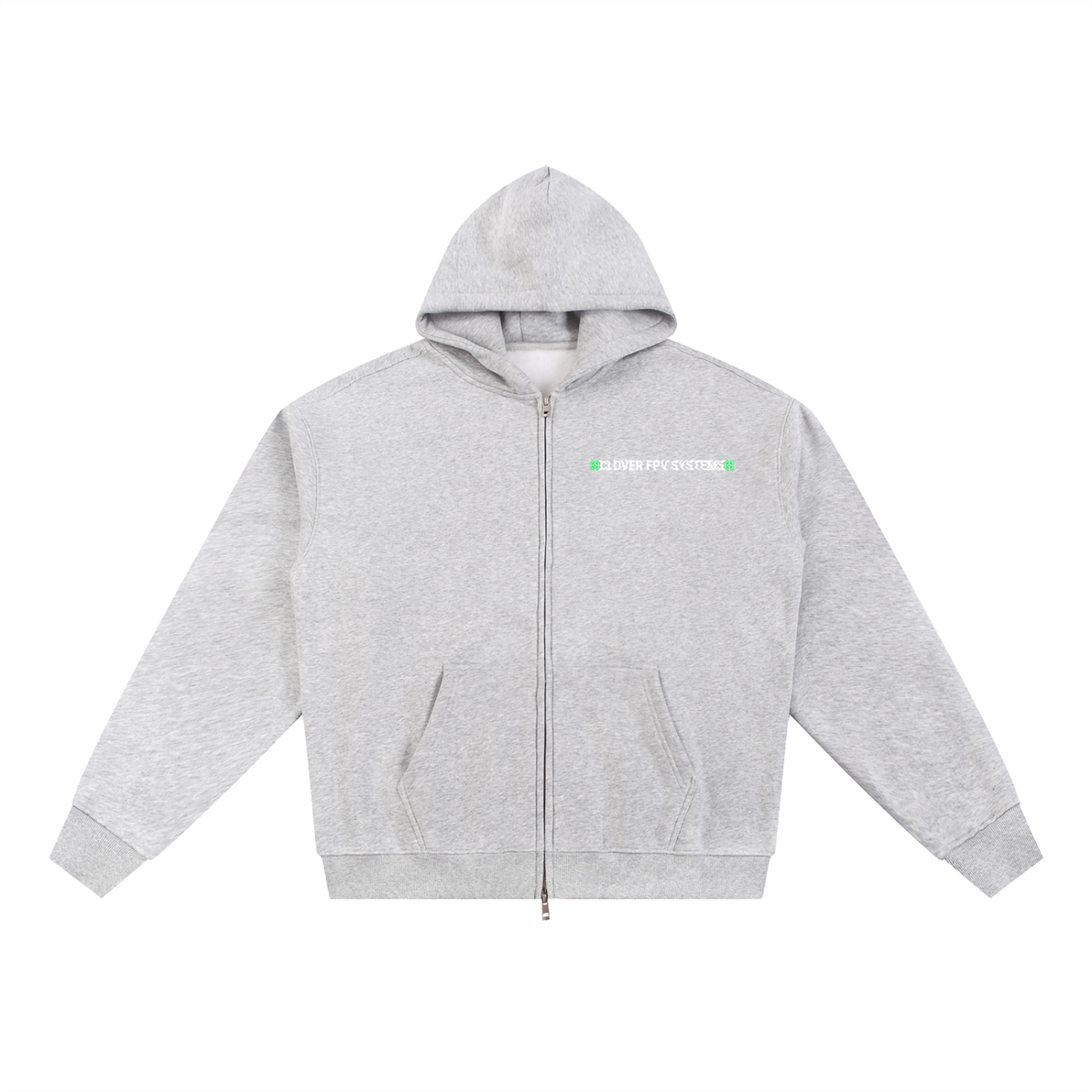 Wavy CFPVS Logo - Essential Fleece Zip-Through Hoodie