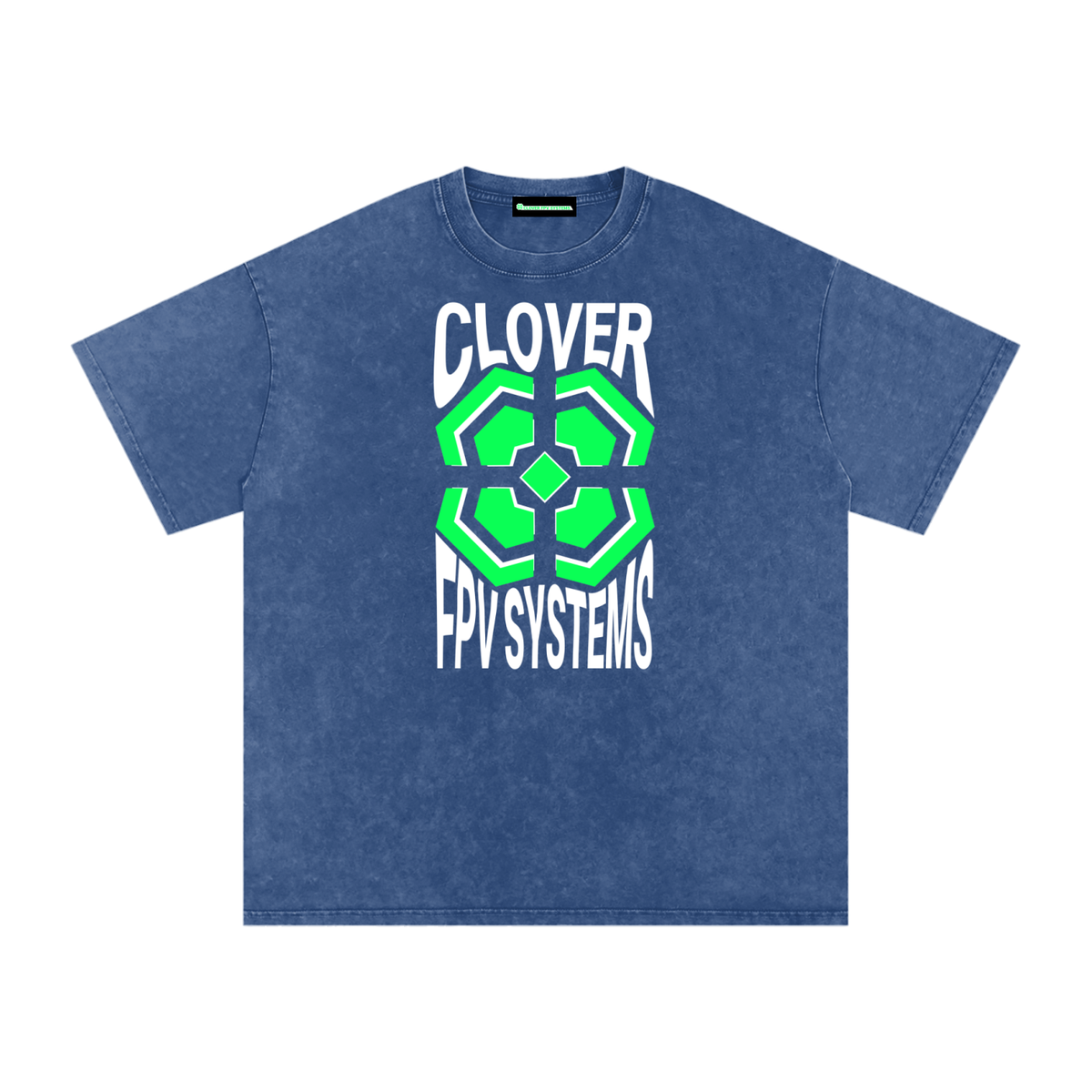 Wavy CFPVS Logo - Snow Washed Oversized Cotton T-Shirt