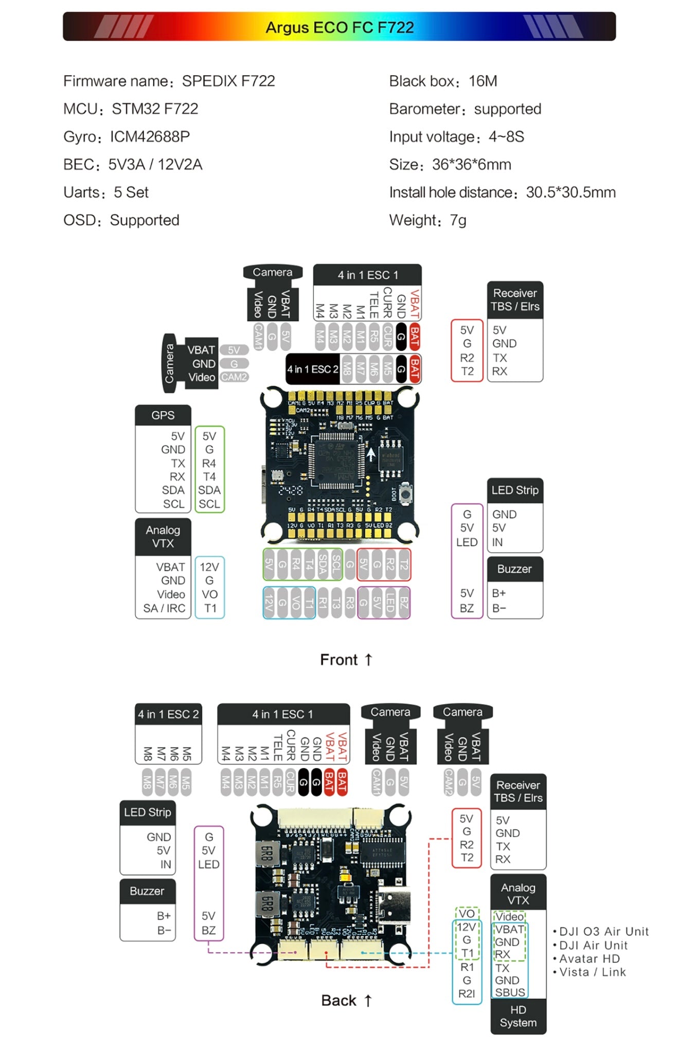 Axis Flying Argus ECO F722 8S FC