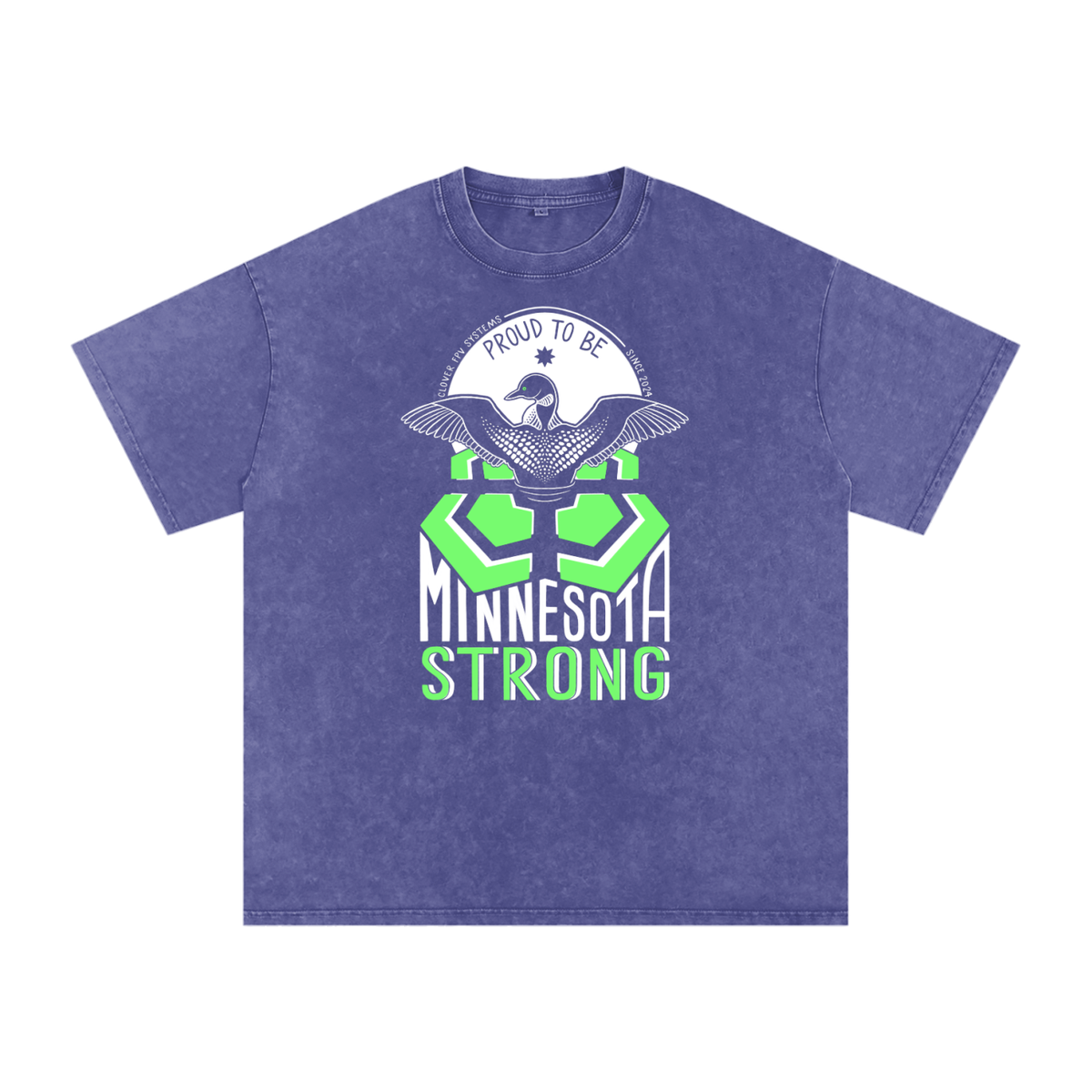 Minnesota Strong by BexDrawsBooks - Snow Washed Oversized Cotton T-Shirt