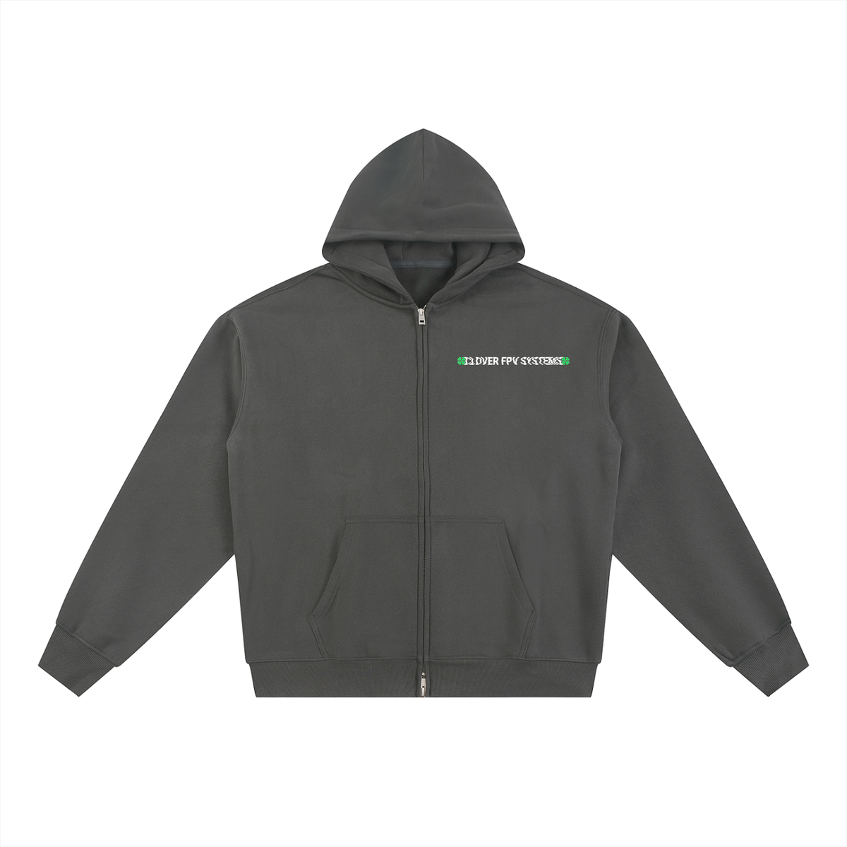 Wavy CFPVS Logo - Essential Fleece Zip-Through Hoodie