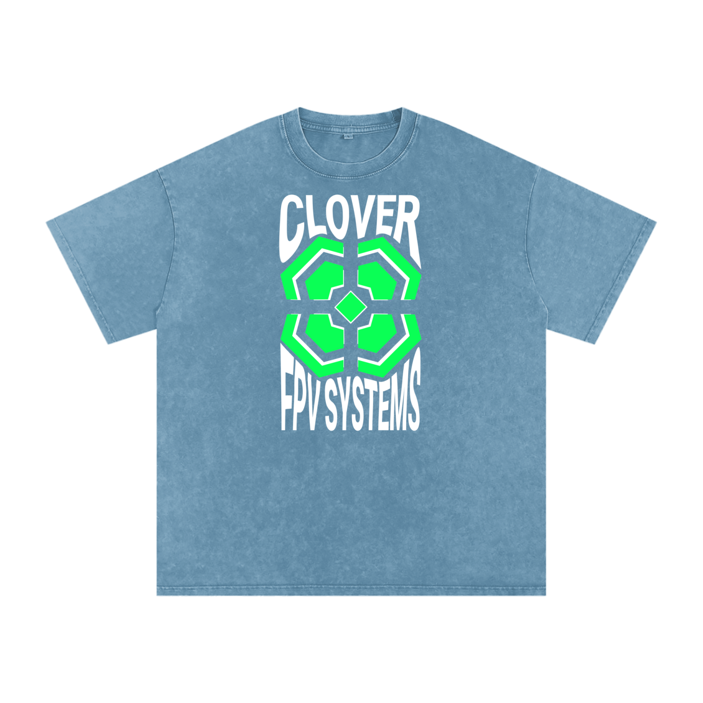 Wavy CFPVS Logo - Snow Washed Oversized Cotton T-Shirt