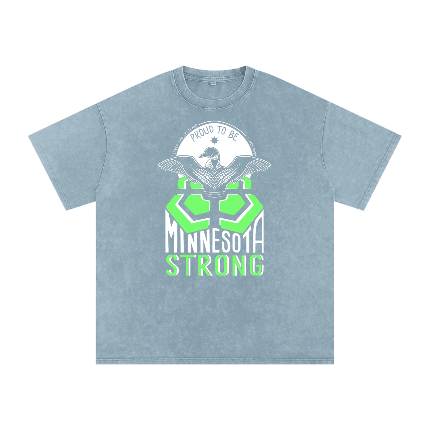 Minnesota Strong by BexDrawsBooks - Snow Washed Oversized Cotton T-Shirt