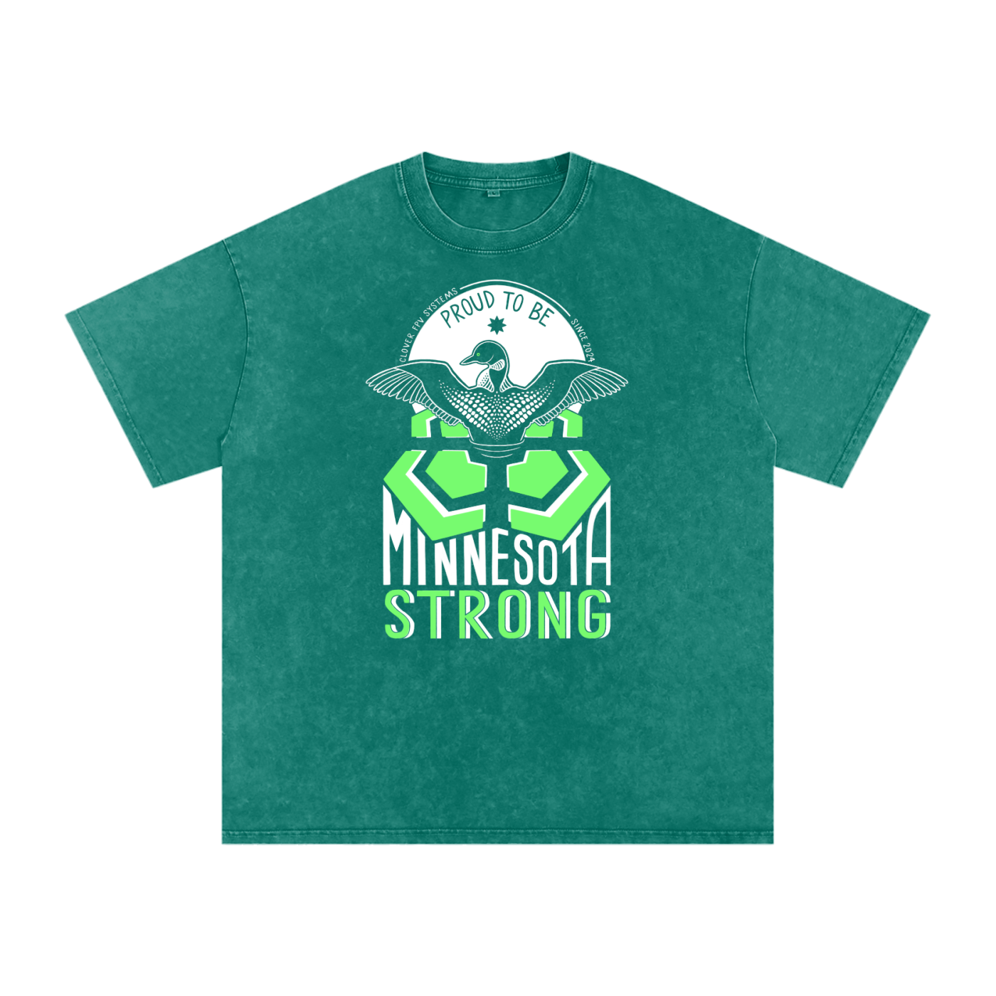 Minnesota Strong by BexDrawsBooks - Snow Washed Oversized Cotton T-Shirt