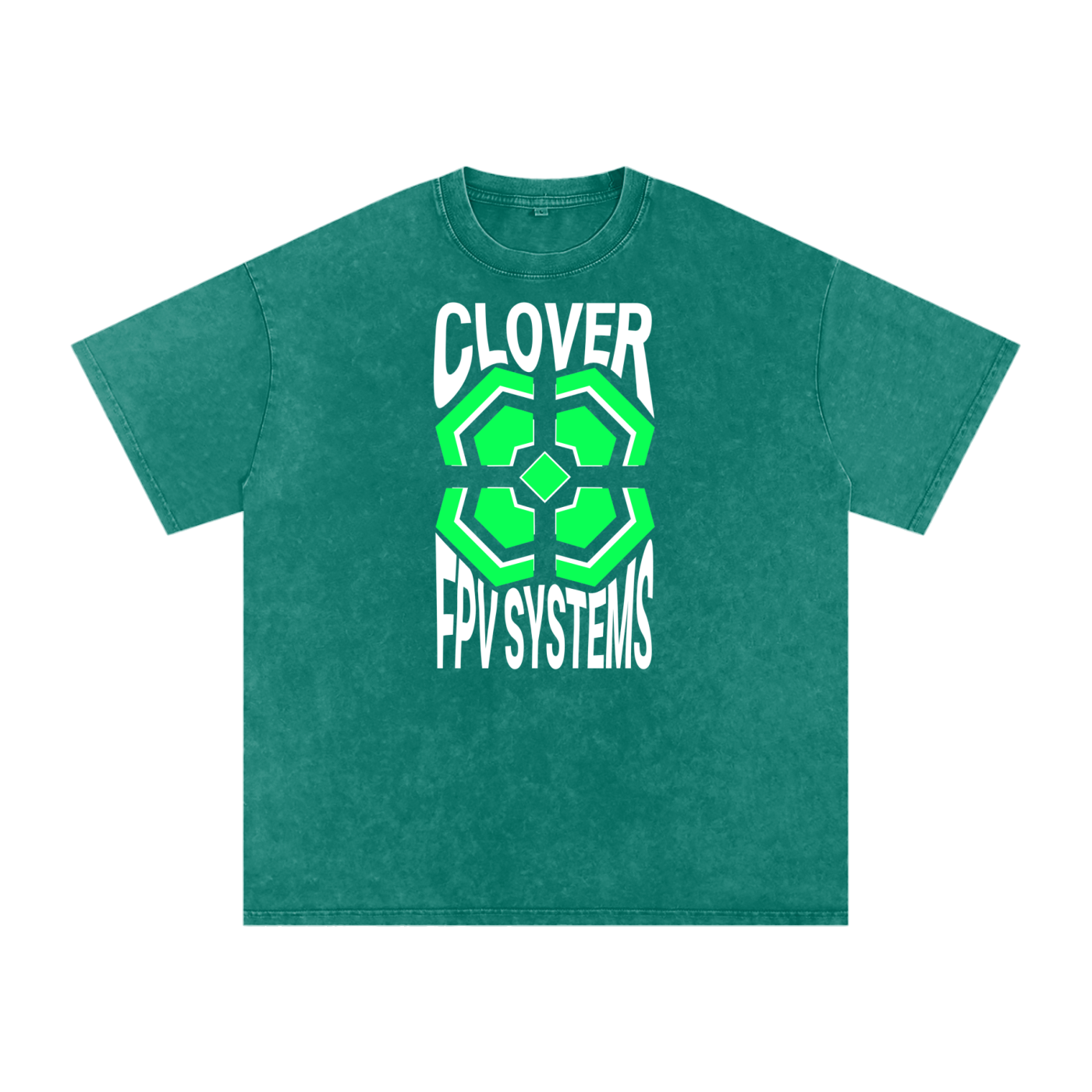 Wavy CFPVS Logo - Snow Washed Oversized Cotton T-Shirt