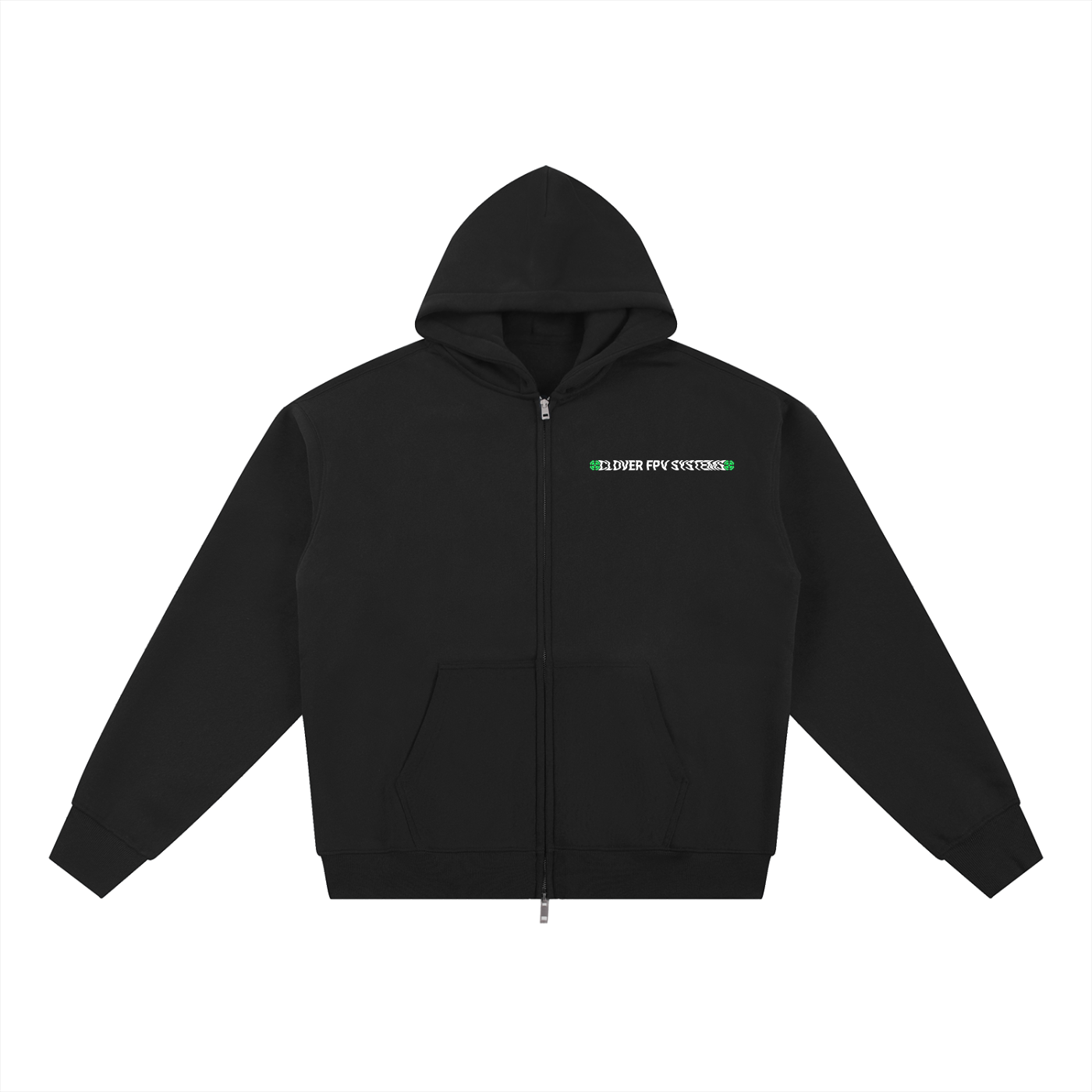 Wavy CFPVS Logo - Essential Fleece Zip-Through Hoodie