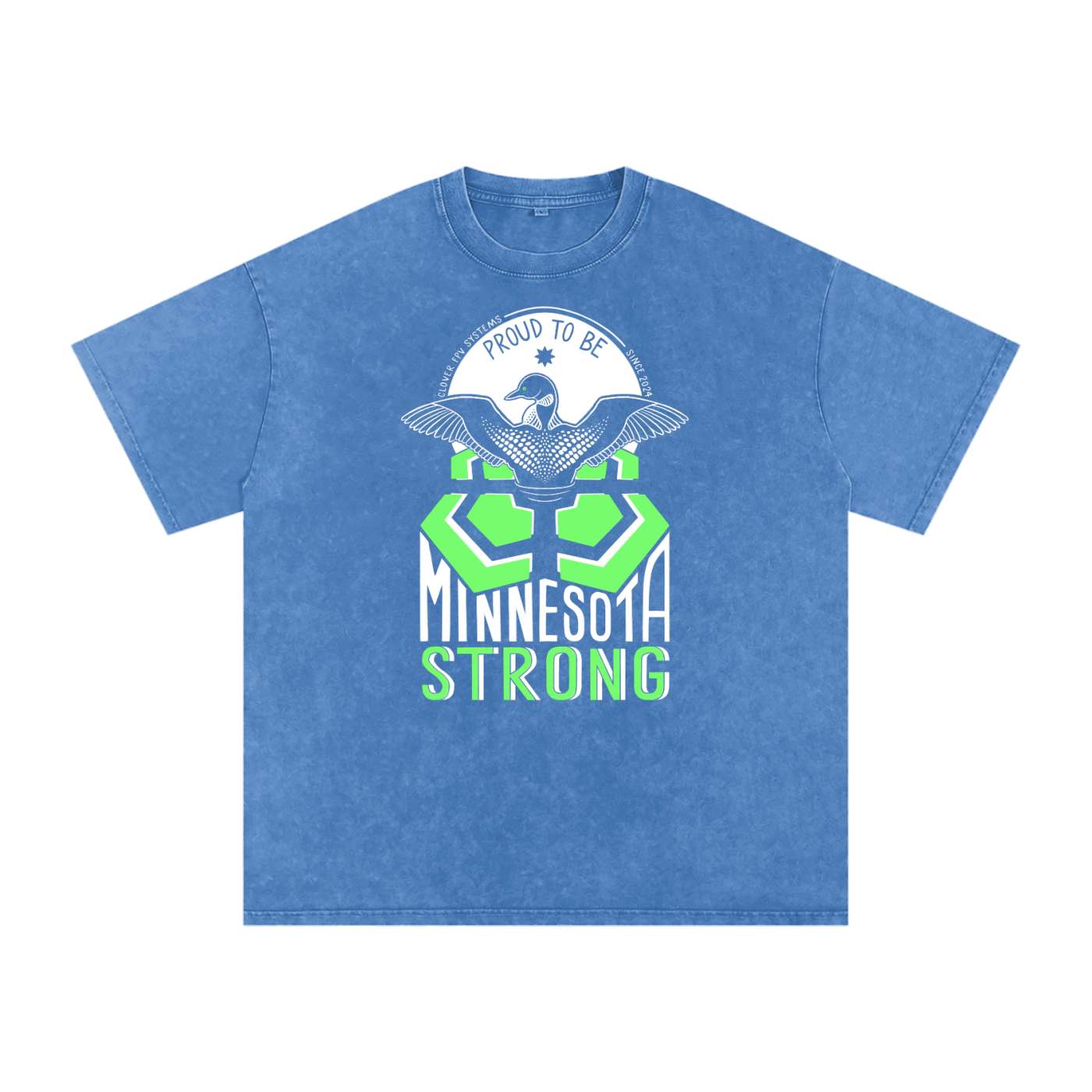 Minnesota Strong by BexDrawsBooks - Snow Washed Oversized Cotton T-Shirt