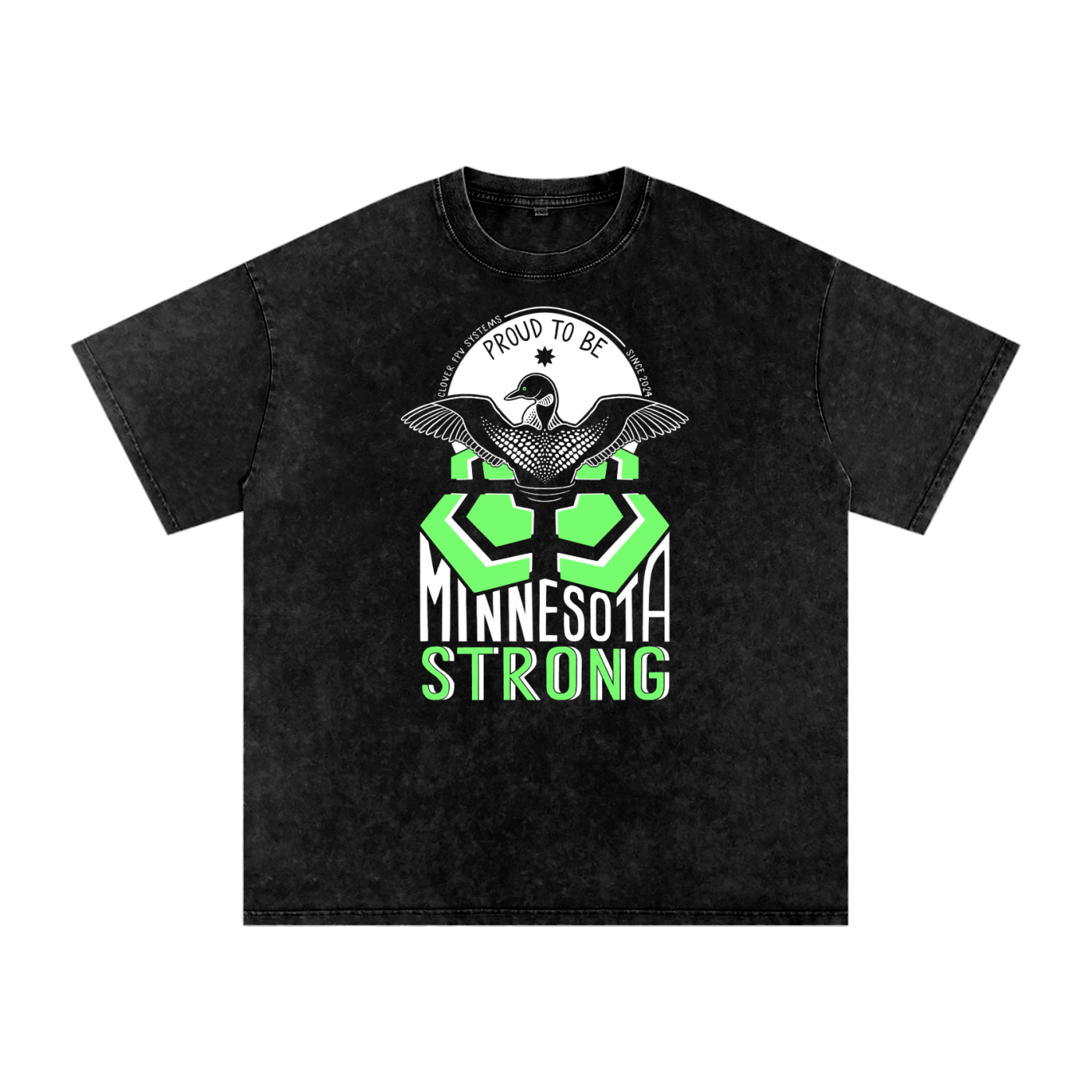 Minnesota Strong by BexDrawsBooks - Snow Washed Oversized Cotton T-Shirt