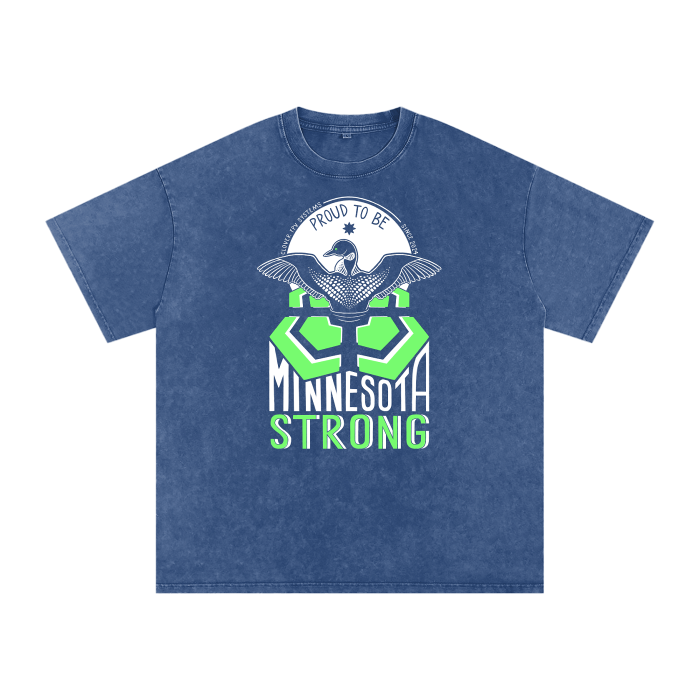 Minnesota Strong by BexDrawsBooks - Snow Washed Oversized Cotton T-Shirt