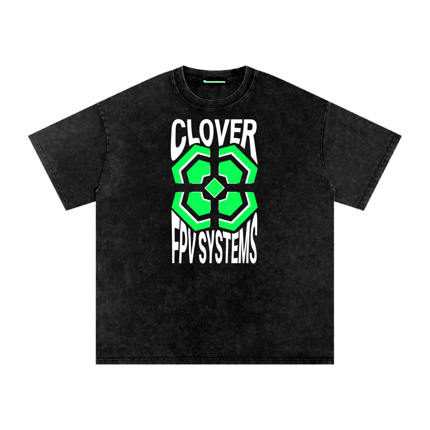 Wavy CFPVS Logo - Snow Washed Oversized Cotton T-Shirt