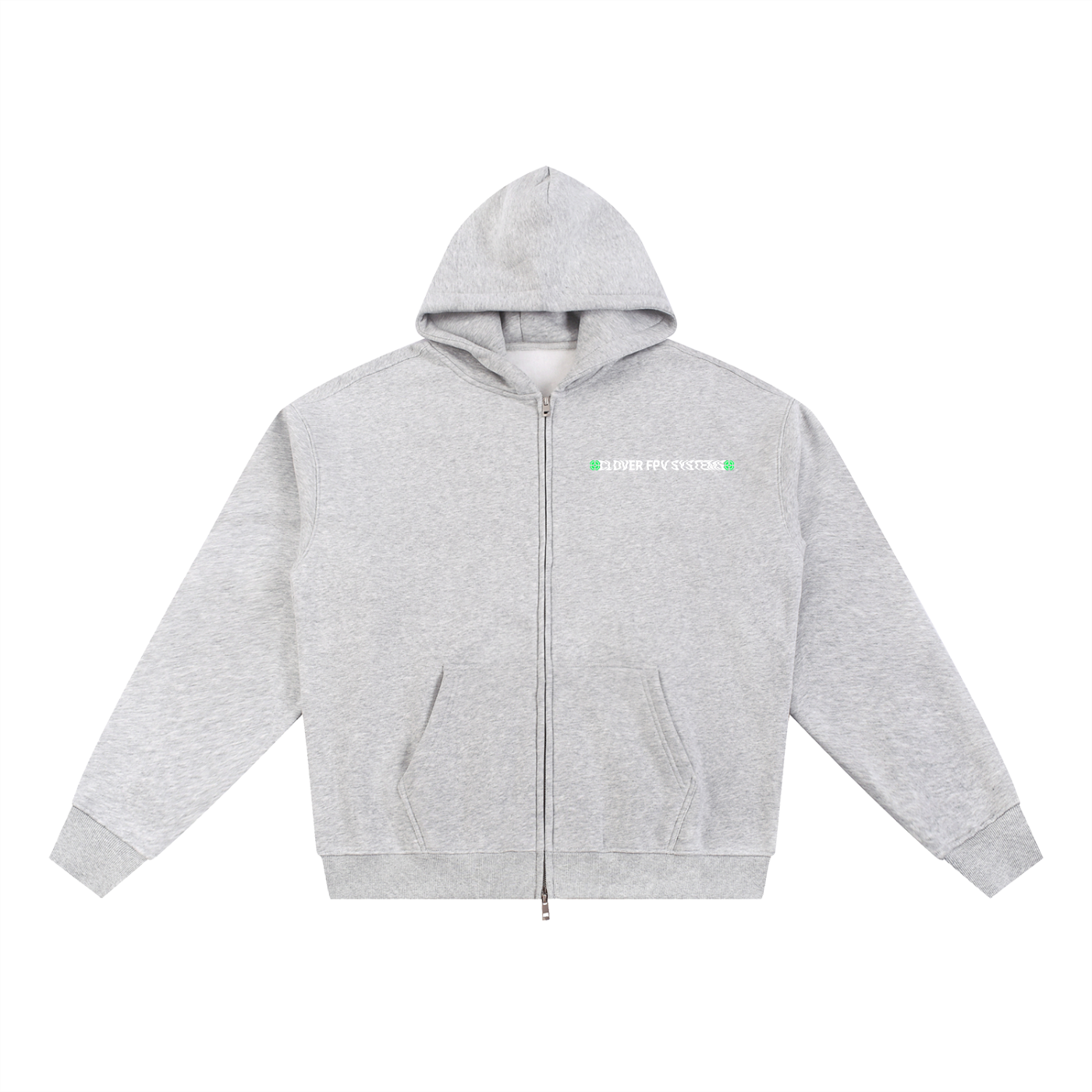 Wavy CFPVS Logo - Essential Fleece Zip-Through Hoodie