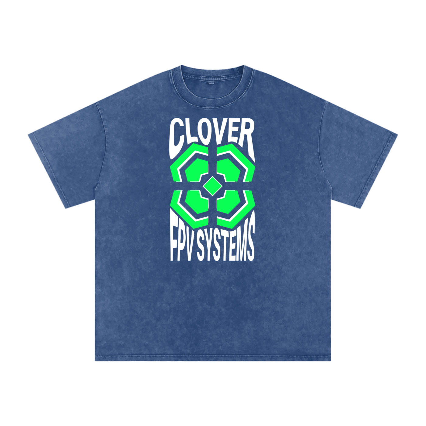 Wavy CFPVS Logo - Snow Washed Oversized Cotton T-Shirt