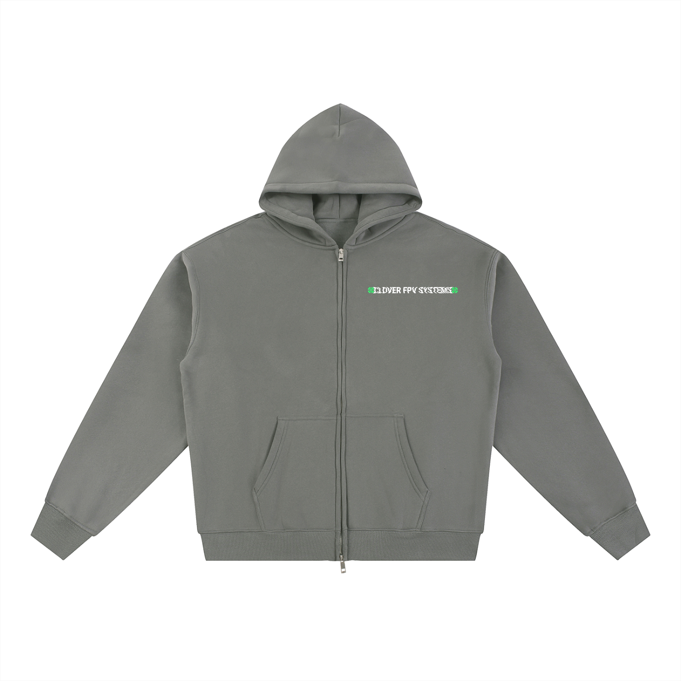 Wavy CFPVS Logo - Essential Fleece Zip-Through Hoodie