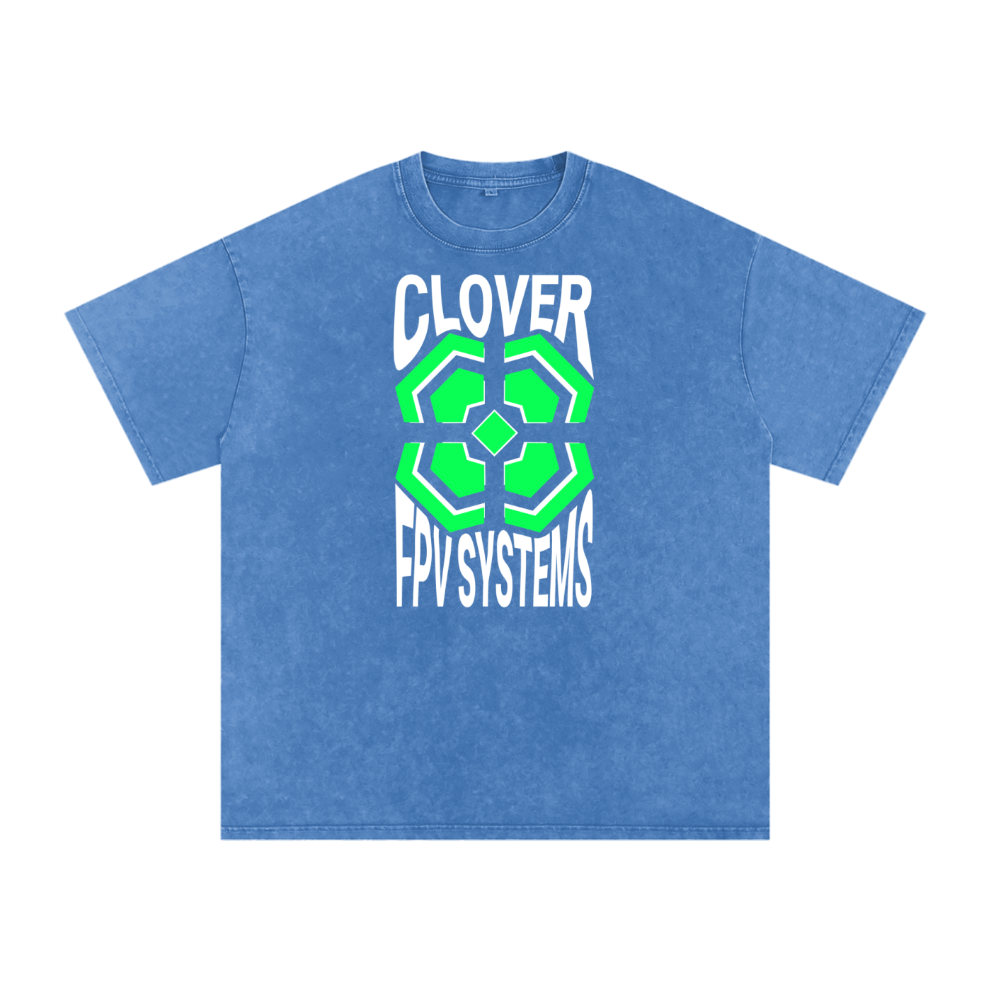 Wavy CFPVS Logo - Snow Washed Oversized Cotton T-Shirt