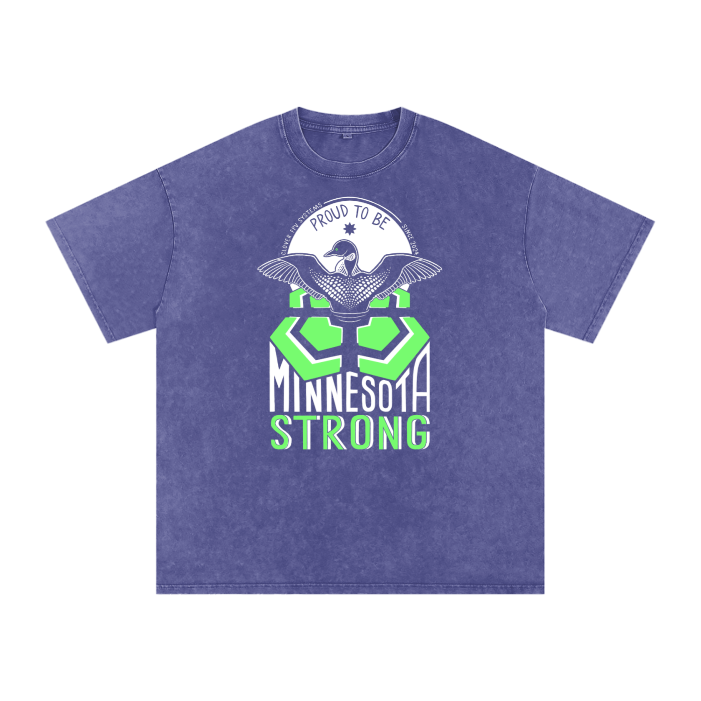 Minnesota Strong by BexDrawsBooks - Snow Washed Oversized Cotton T-Shirt