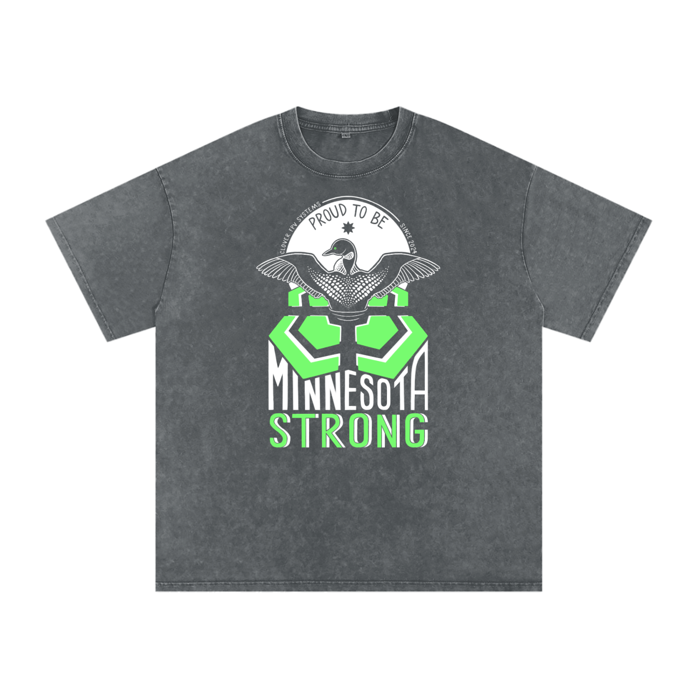 Minnesota Strong by BexDrawsBooks - Snow Washed Oversized Cotton T-Shirt