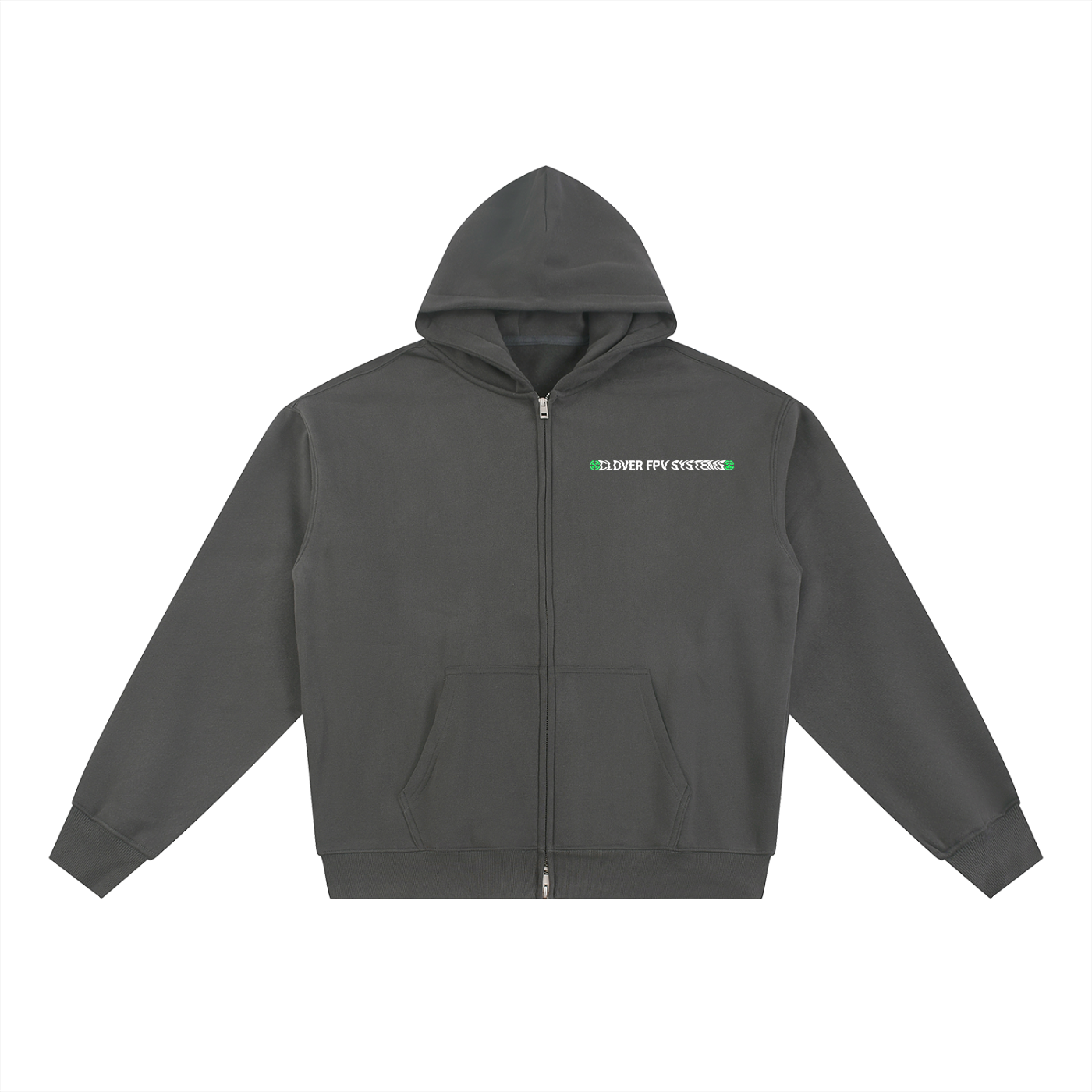 Wavy CFPVS Logo - Essential Fleece Zip-Through Hoodie